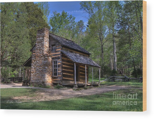 John Oliver Cabin Wood Print featuring the photograph John Oliver Cabin by Sue Karski