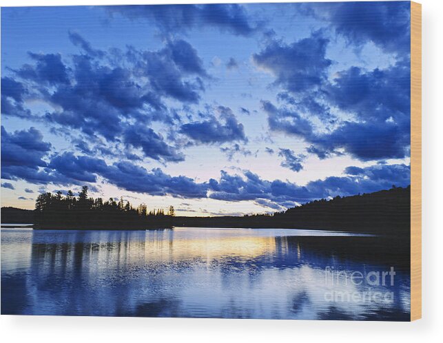 Sunset Wood Print featuring the photograph Just before nightfall by Elena Elisseeva
