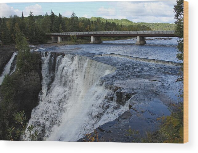 Thunder Bay Wood Print featuring the painting Kakabeka Falls by Ruth Kamenev