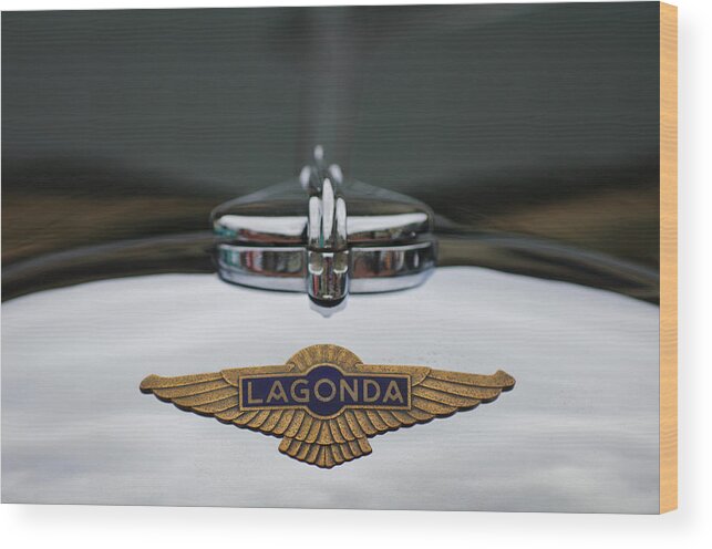 Lagonda Wood Print featuring the photograph Lagonda Hood Emblem by Jill Reger