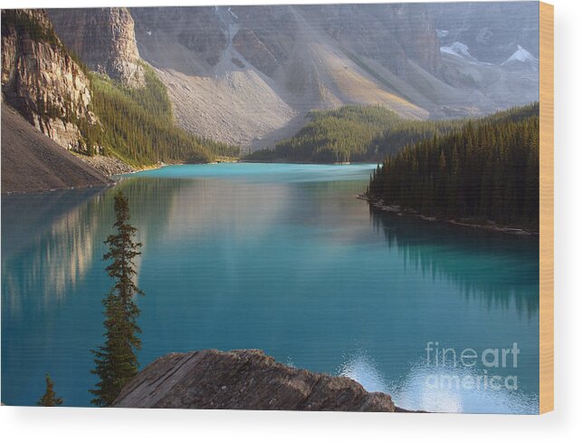 Moraine Lake Wood Print featuring the photograph Lake by Milena Boeva