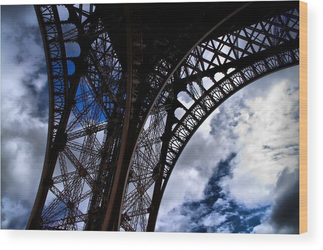 Eiffel Wood Print featuring the photograph Leg Lattice by Edward Myers