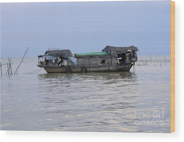 Travel Wood Print featuring the photograph Life On Lake Tonle Sap 6 by Bob Christopher