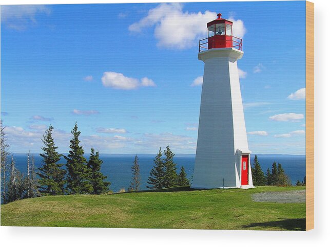 Lighthouse Wood Print featuring the photograph Lighthouse on Nova Scotia by Pat Moore