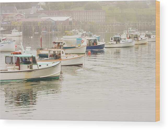 Maine Wood Print featuring the photograph Lobster Boats Mount Desert Island Maine by Keith Webber Jr