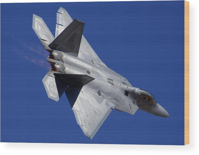 Airplane Wood Print featuring the photograph Lockheed-Martin F-22A Raptor 04-4068 Davis-Monthan AFB March 4 2012 by Brian Lockett