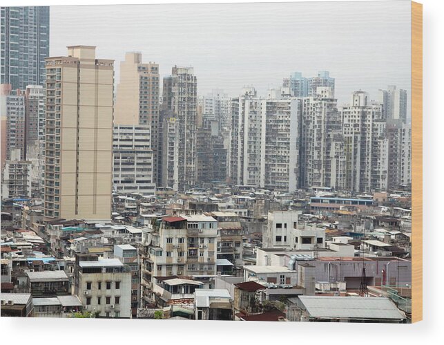 View Wood Print featuring the photograph Macau View by Valentino Visentini