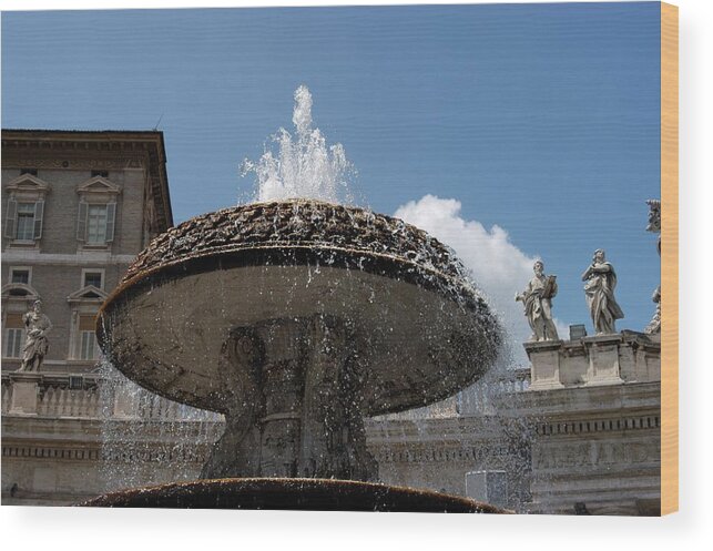 Aqua Paola Wood Print featuring the photograph Maderno's Fountain by Joseph Yarbrough