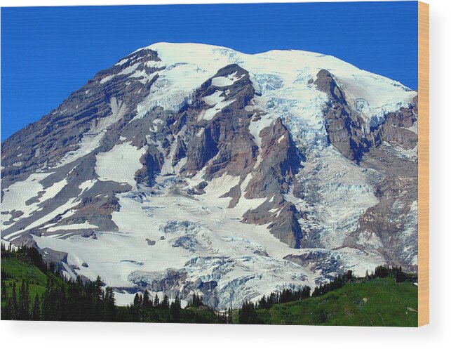 Mount Rainier Wood Print featuring the photograph Majestic Mountain by Lynn Bawden