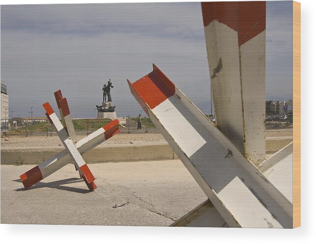 Horizontal Wood Print featuring the photograph Martyr Square (the Hearth Of The Town Before War) by Maremagnum