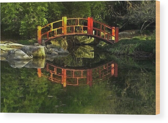 Bridge Wood Print featuring the photograph Monet Bridge by Tammy McKinley