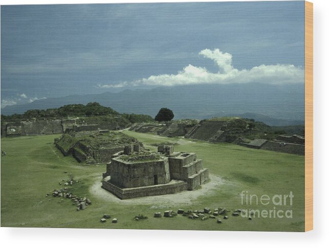 Mexico Wood Print featuring the photograph Monte Alban Plaza by John Mitchell