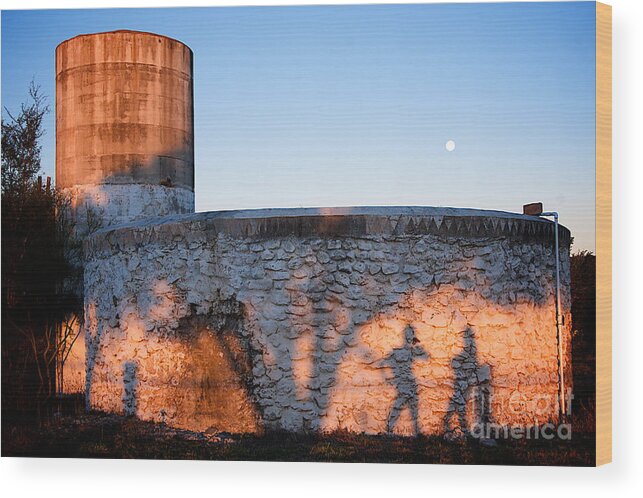 Ranch Wood Print featuring the photograph Moon and Shadow by Sherry Davis
