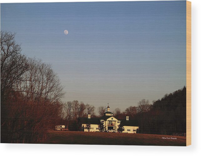  Wood Print featuring the photograph 'Moon Over Crescent Farm' by PJQandFriends Photography