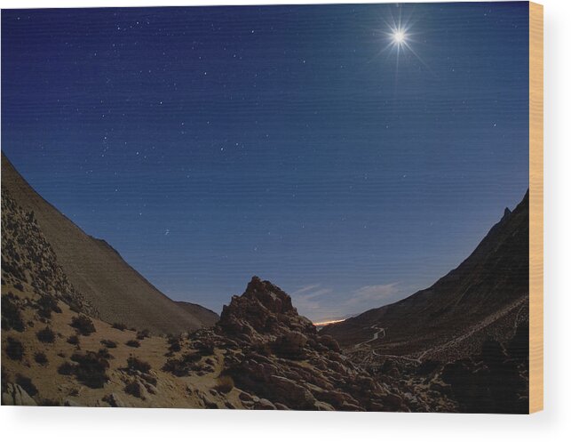 Moon Wood Print featuring the photograph Moonscape by Greg Wyatt