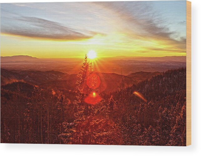 Santa Fe Wood Print featuring the photograph Mountain Light by Chris Multop