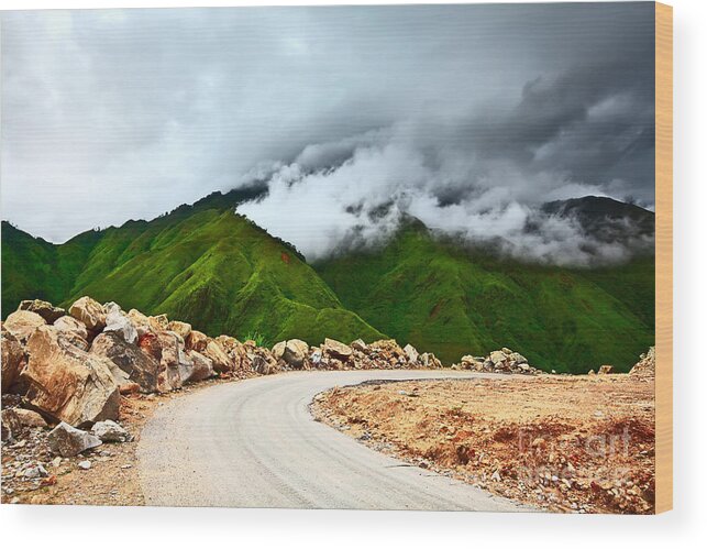 Road Wood Print featuring the photograph Mountain road by MotHaiBaPhoto Prints