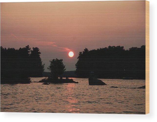 Water Wood Print featuring the photograph Muskoka Sunset by Dr Carolyn Reinhart