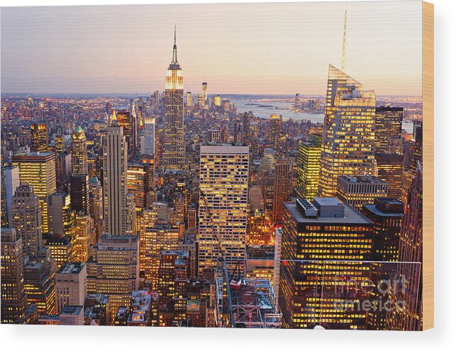New York Wood Print featuring the photograph New York City by Luciano Mortula