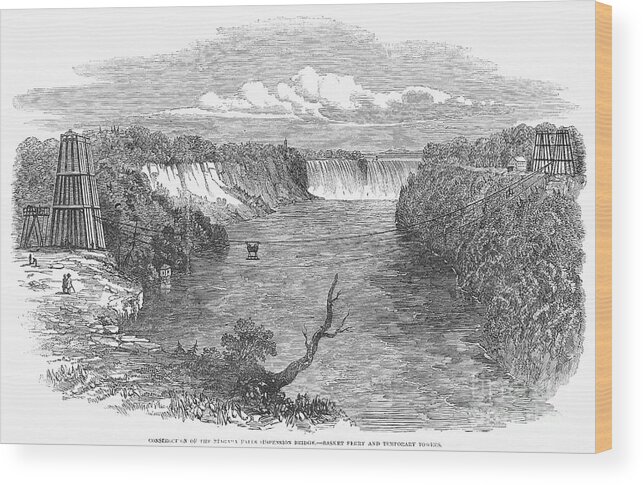 1849 Wood Print featuring the photograph Niagara Falls, 1849 by Granger