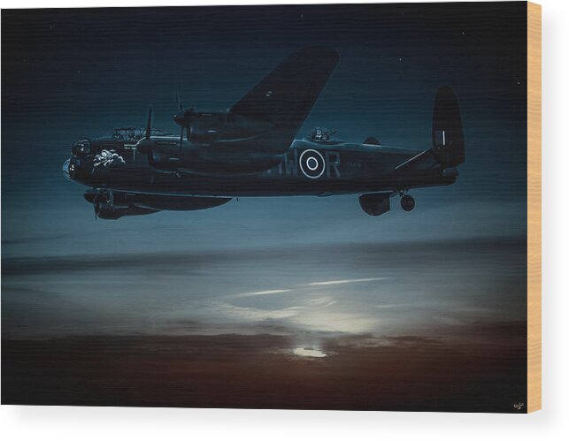 Lancaster Wood Print featuring the photograph Nightflight by Chris Lord