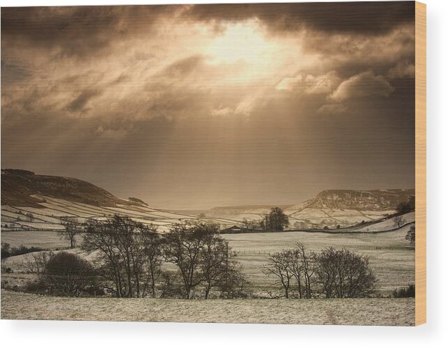 Day Wood Print featuring the photograph North Yorkshire, England Sun Shining by John Short