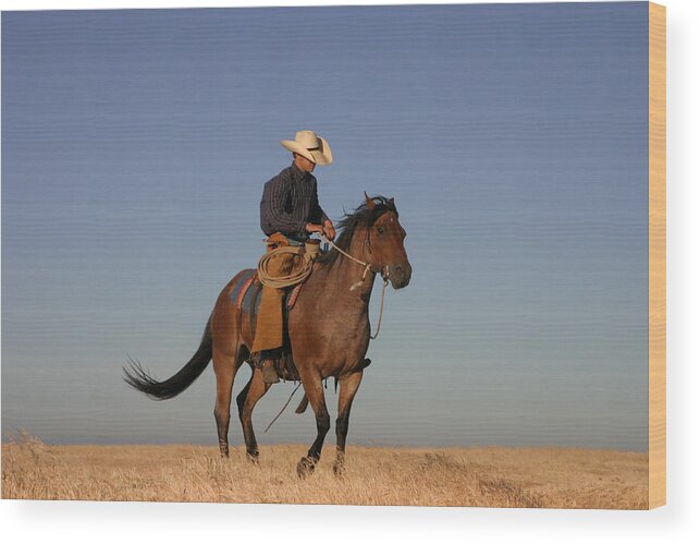 Cowboy Wood Print featuring the photograph Ol Chilly Pepper by Diane Bohna