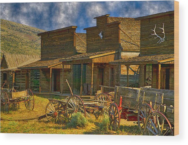 Old Town Wood Print featuring the photograph Old Town Cody Wyoming by Garry Gay