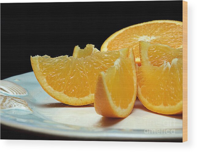 Andee Design Orange Wood Print featuring the photograph Orange Slices by Andee Design