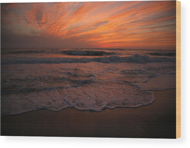 Sunset Wood Print featuring the photograph Orange to the End by Shari Jardina