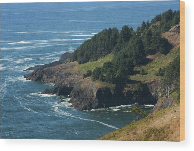 Coast Wood Print featuring the photograph Oregon Coastline by Celine Pollard