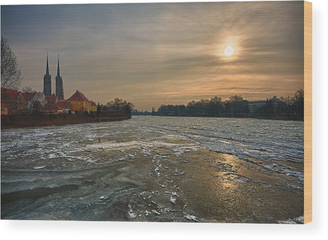 Ice Wood Print featuring the photograph Ostrow Tumski by Sebastian Musial
