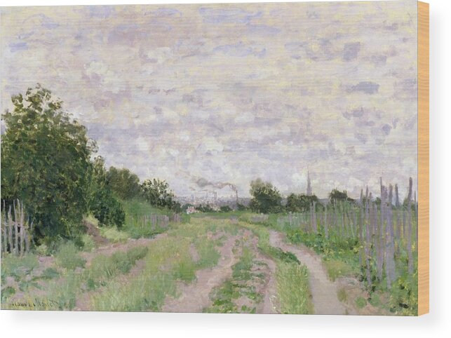Path Wood Print featuring the painting Path through the Vines at Argenteuil by Claude Monet