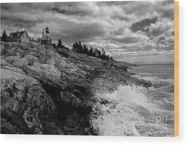 Weather Photography Wood Print featuring the photograph Pemaquid Point Lighthouse by Keith Kapple