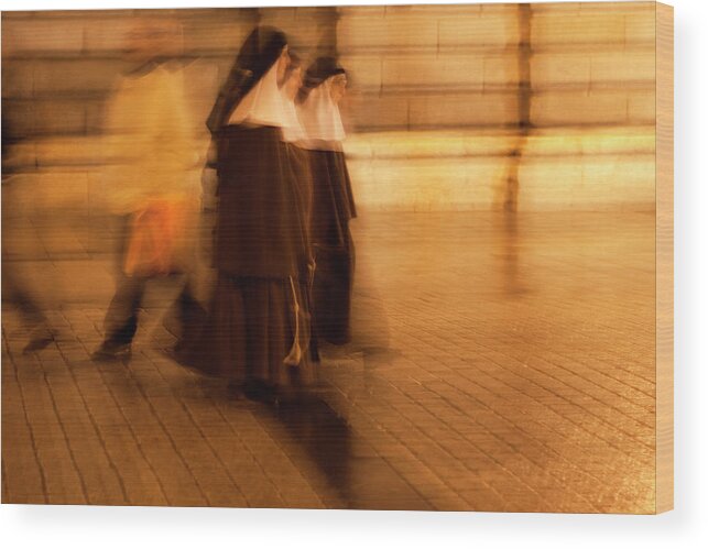 Madrid Wood Print featuring the photograph Piety In Motion by Lorraine Devon Wilke