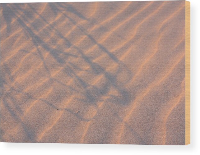 Sand Wood Print featuring the photograph Pink Ripple Reflections by Kim Galluzzo