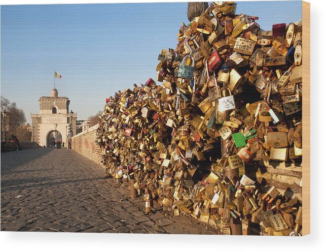 Rome Wood Print featuring the photograph Ponte Milvio by Fabrizio Troiani