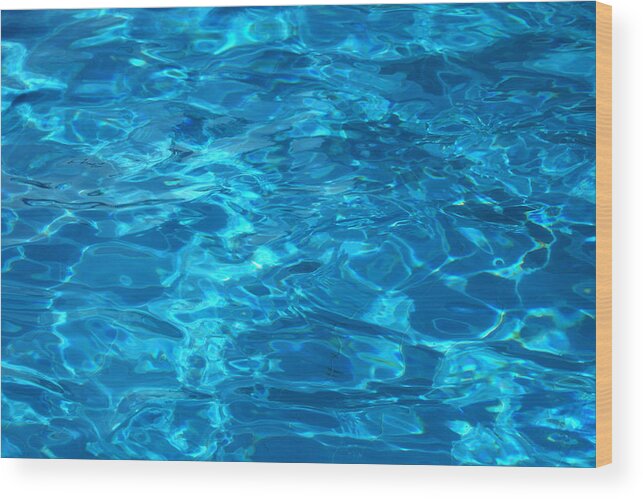 Water Wood Print featuring the photograph Pool - blue water surface by Matthias Hauser