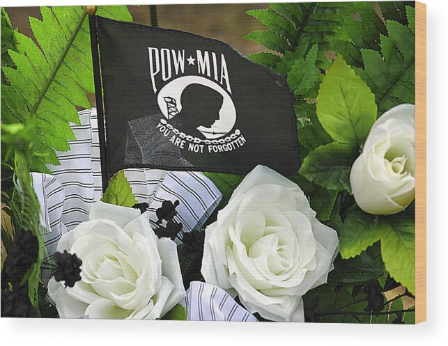 Pow-mia Wood Print featuring the photograph Pow-mia by Carolyn Marshall