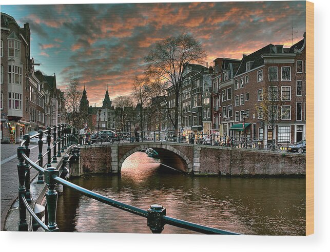 Holland Amsterdam Wood Print featuring the photograph Prinsengracht and Reguliersgracht. Amsterdam by Juan Carlos Ferro Duque