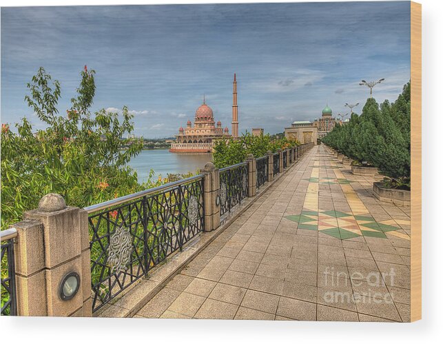 Putra Mosque Wood Print featuring the photograph Putrajaya Lake by Adrian Evans