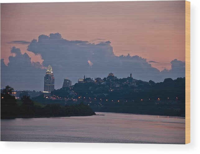 Cincinnati Wood Print featuring the photograph Queen City via the Ohio River by Russell Todd