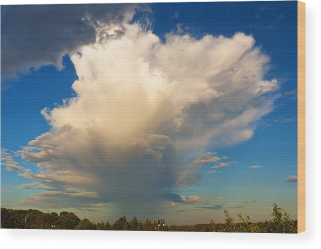 Cape Cod Wood Print featuring the photograph Raincloud Over Cape Cod Canal by Frank Winters