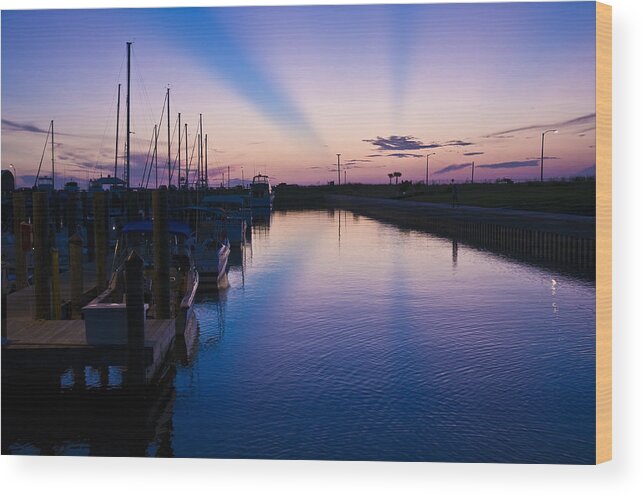 Sunset Wood Print featuring the photograph Rays of Sunshine by Ray Devlin