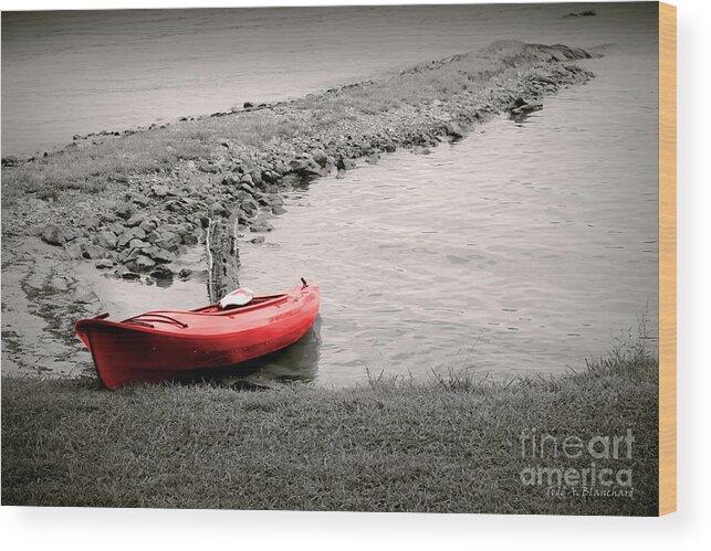 Landscape Wood Print featuring the photograph Red Kayak by Todd Blanchard