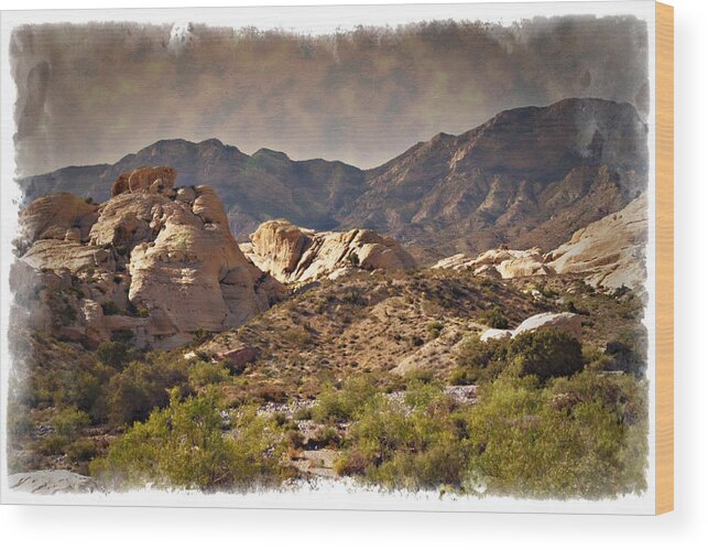 Red Wood Print featuring the photograph Red Rock - IMPRESSIONS by Ricky Barnard