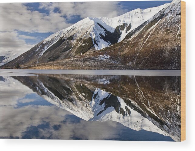 Hhh Wood Print featuring the photograph Reflection In Lake Pearson, Castle Hill by Colin Monteath