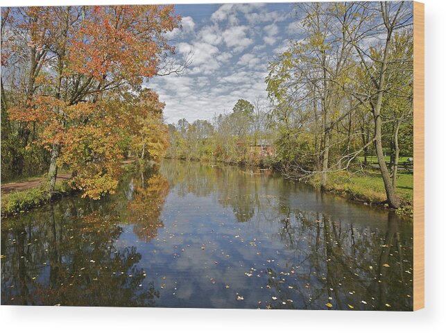 Autumn Wood Print featuring the photograph Reflections on the Canal by David Letts