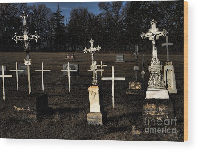 Grave Yard Wood Print featuring the photograph Rest by Edward R Wisell