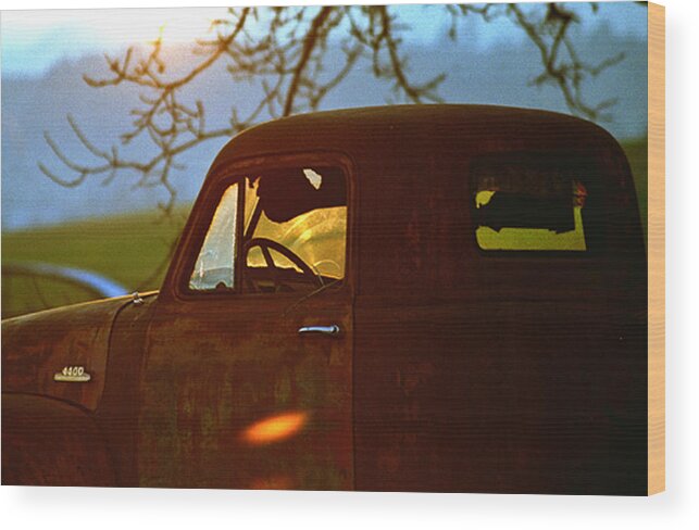 Jean Noren Wood Print featuring the photograph Retirement for an Old Truck by Jean Noren